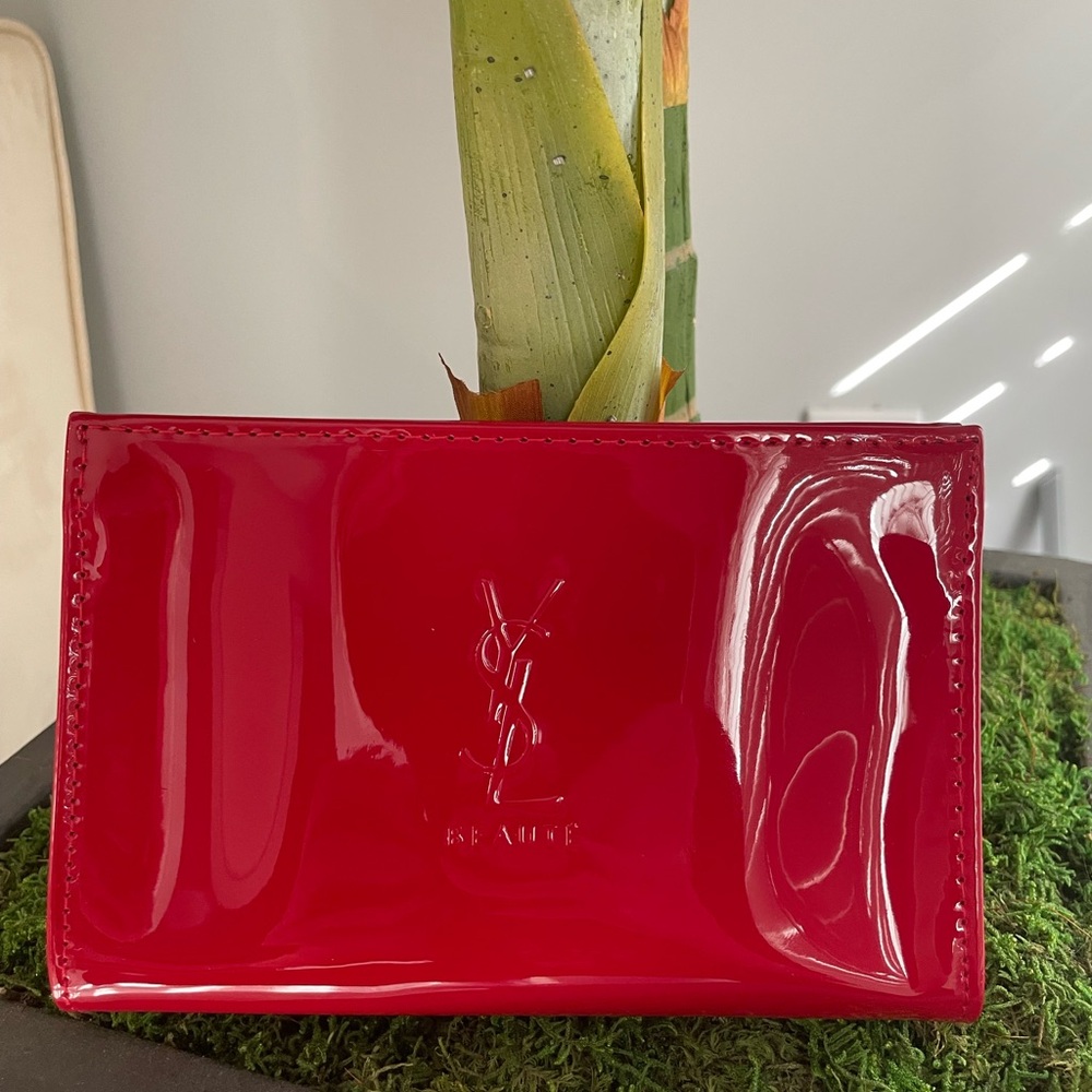 New Authentic YSL Beauty Bag Red Clutch Purse